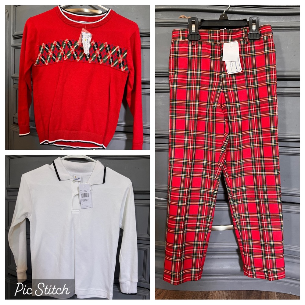 Boys 3 piece Florence Eiseman set Tartan Plaid